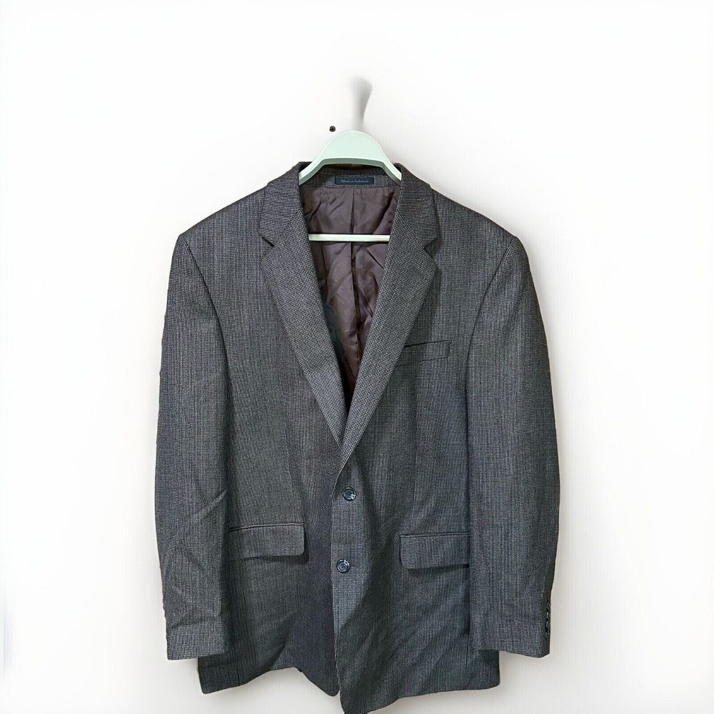 Chaps Ralph Lauren Blazer Sport‎ Coat Mens 44L Brown Wool Two Button Suit Jacket